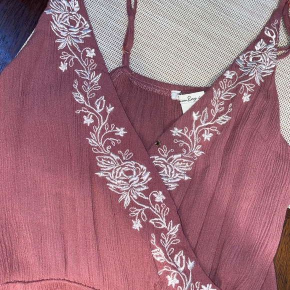 Juniors' Embroidered Split-Leg Jumpsuit by american rag size medium - Picture 2 of 4